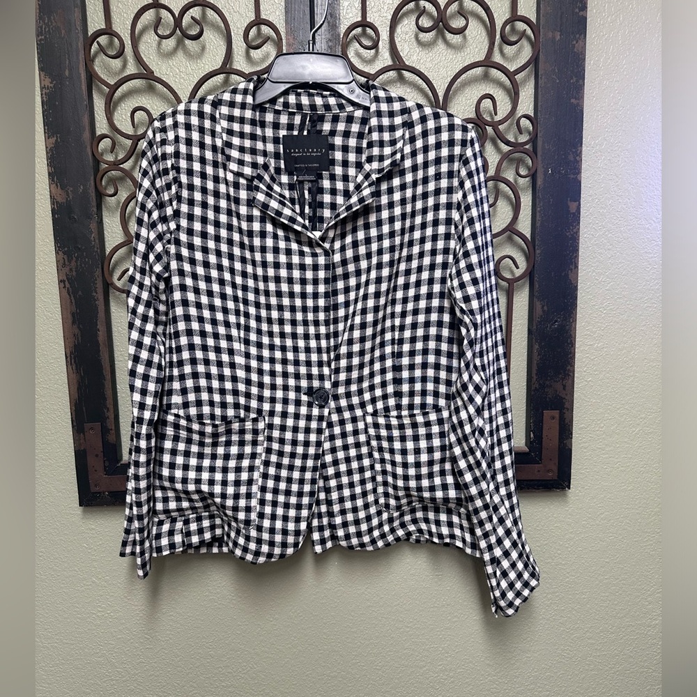 Sanctuary Johnnie houndstooth black & white blazer - Picture 3 of 7
